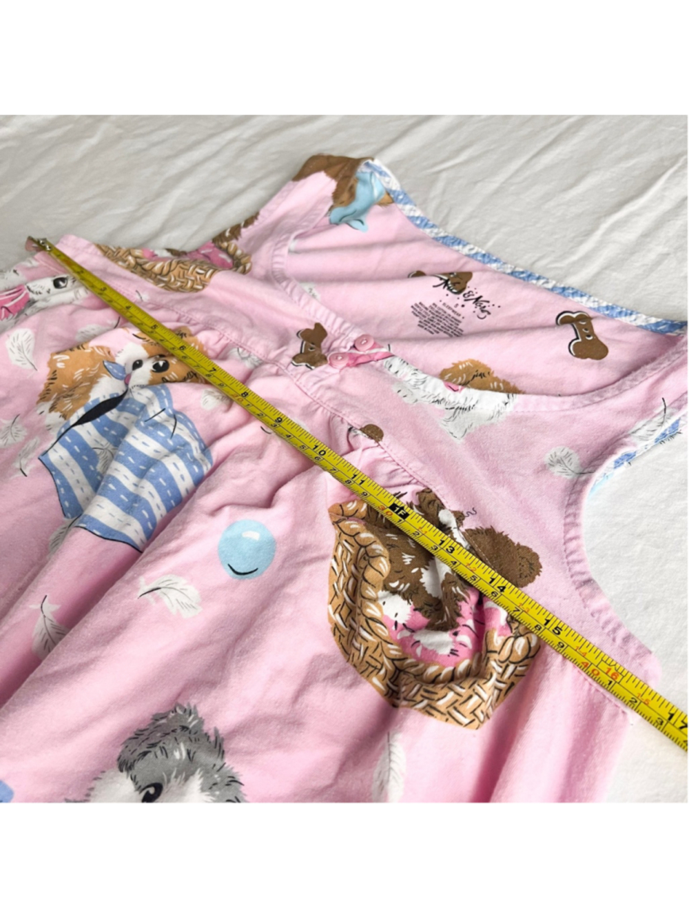Nick & Nora Women's Pink Nightgown Sz S Puppy Dog Print Sleepwear Nightgown - Picture 9 of 9